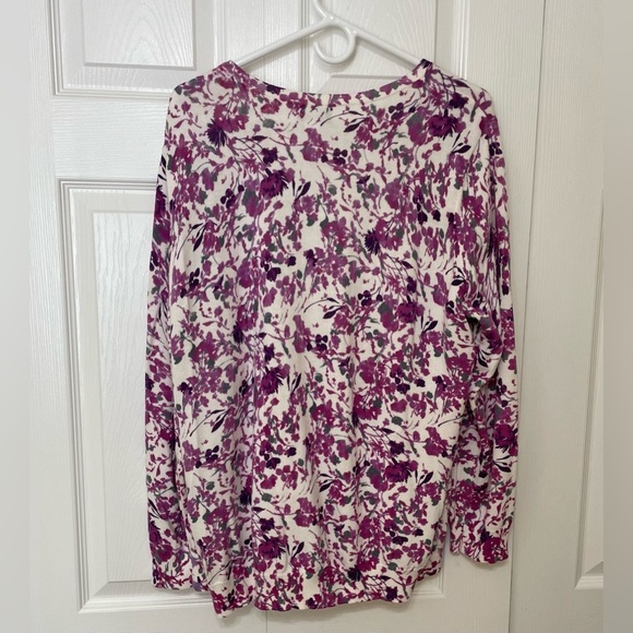 Basic Editions White Purple Long Sleeve Cardigan - Picture 5 of 9